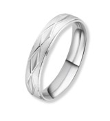 Alianza de plata de boda unisex de 4 mm con elegante acabado texturizado