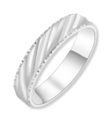 Anillo alianza de plata de boda unisex con textura elegante de 4 mm