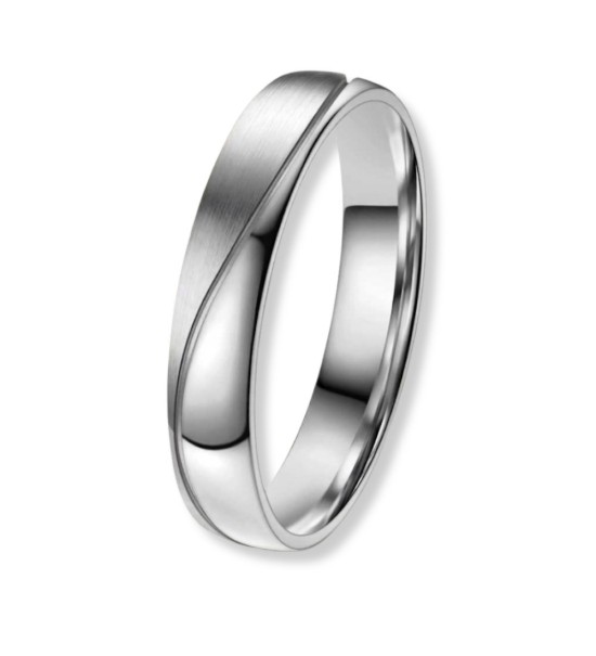 Anell aliança de titani unisex amb acabat mat i polit, disseny modern resistent