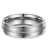 Anillo alianza de titanio unisex acabado mate con diseño moderno