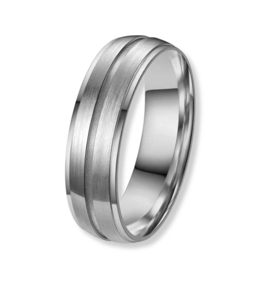 Anillo alianza de titanio unisex acabado mate con diseño moderno