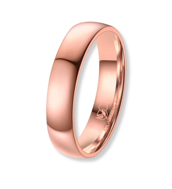 Anell aliança unisex de titani amb acabat IP rosa 14k, disseny elegant i modern