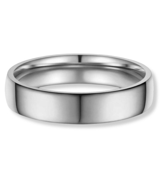 Anillo alianza de titanio clásico unisex con acabado pulido brillante y diseño minimalista