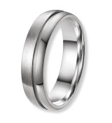 Anillo alianza de titanio mate unisex con acabado cepillado e interior pulido