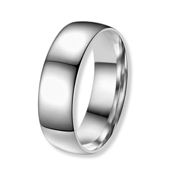 Anell aliança clàssica de titani unisex amb acabat polit brillant