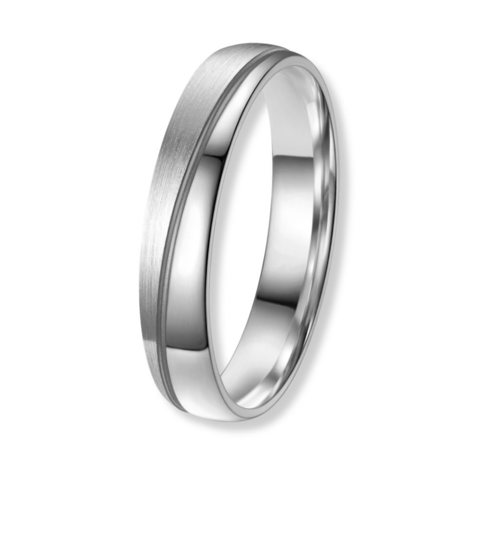 Anillo de alianza de titanio unisex con acabado mate exterior y brillo interior