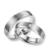 Anillo de alianza para mujer en titanio acabado mate con circonita incrustada, diseño moderno y resistente