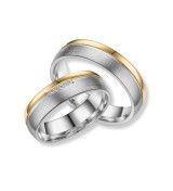Anillo alianza de mujer en titanio bicolor con acabado IP dorado 14k y circonitas brillantes, diseño elegante y moderno