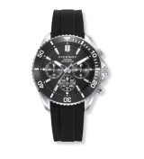 Reloj Viceroy unisex cronógrafo negro con bisel de cerámica y correa de caucho resistente al agua 200m