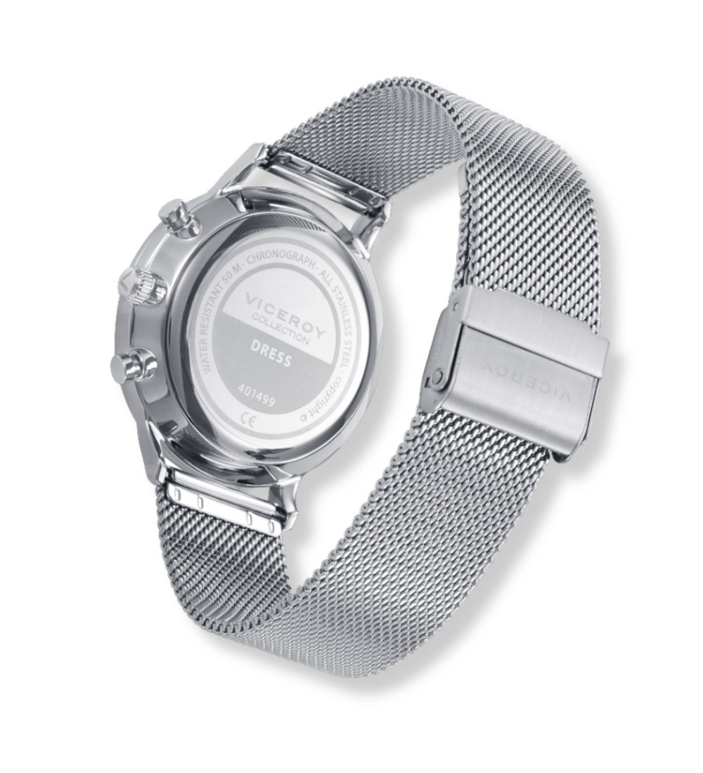 Reloj Viceroy cronógrafo para hombre con esfera verde degradada y correa milanesa de acero inoxidable