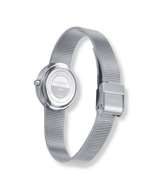 Reloj Viceroy mujer con zirconitas, esfera clara y cadena milanesa de acero inoxidable