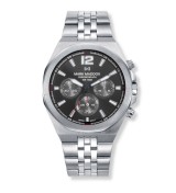 Reloj Mark Maddox para hombre con cronógrafo, esfera negra y correa de acero elegante
