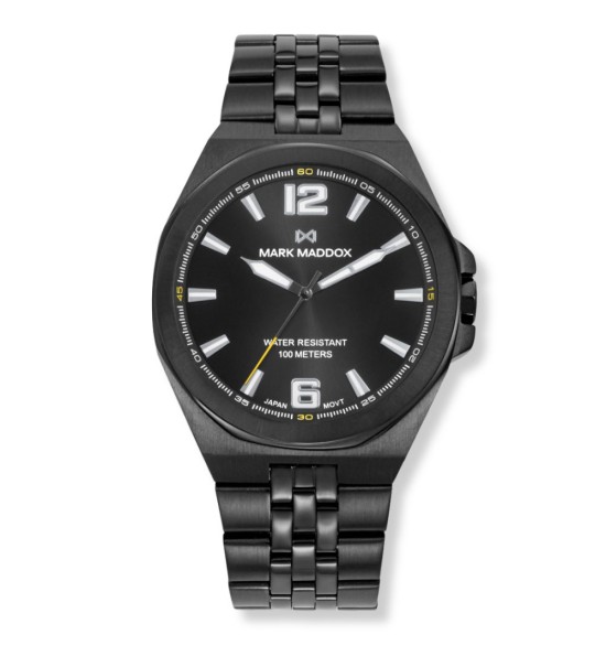 Reloj Mark Maddox para hombre con acabado negro IP y pulsera metálica moderna