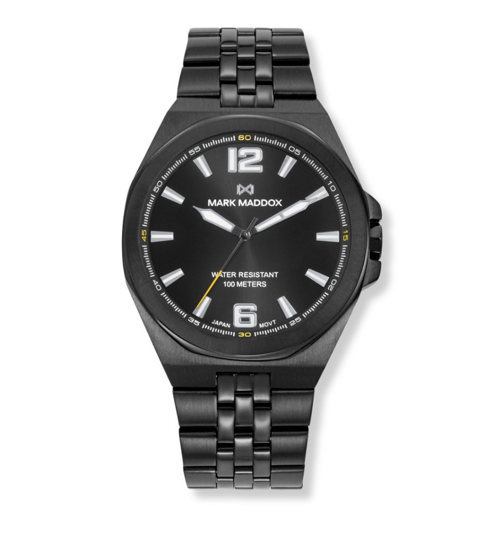 Reloj Mark Maddox para hombre con acabado negro IP y pulsera metálica moderna