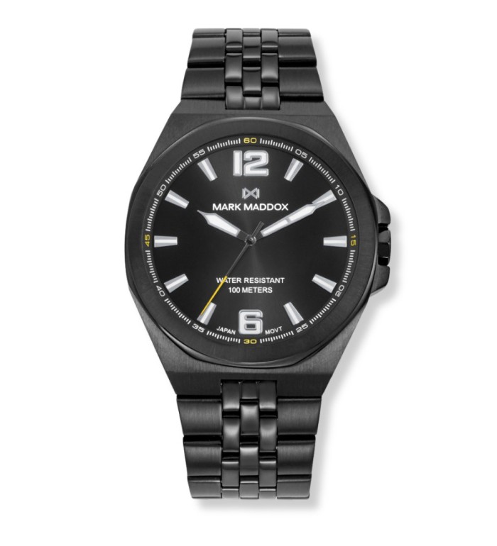 Reloj Mark Maddox para hombre con acabado negro IP y pulsera metálica moderna