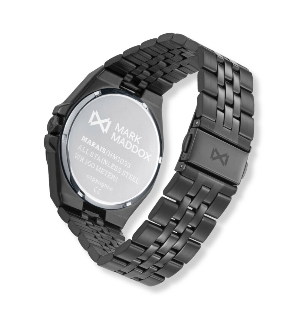 Reloj Mark Maddox para hombre con acabado negro IP y pulsera metálica moderna