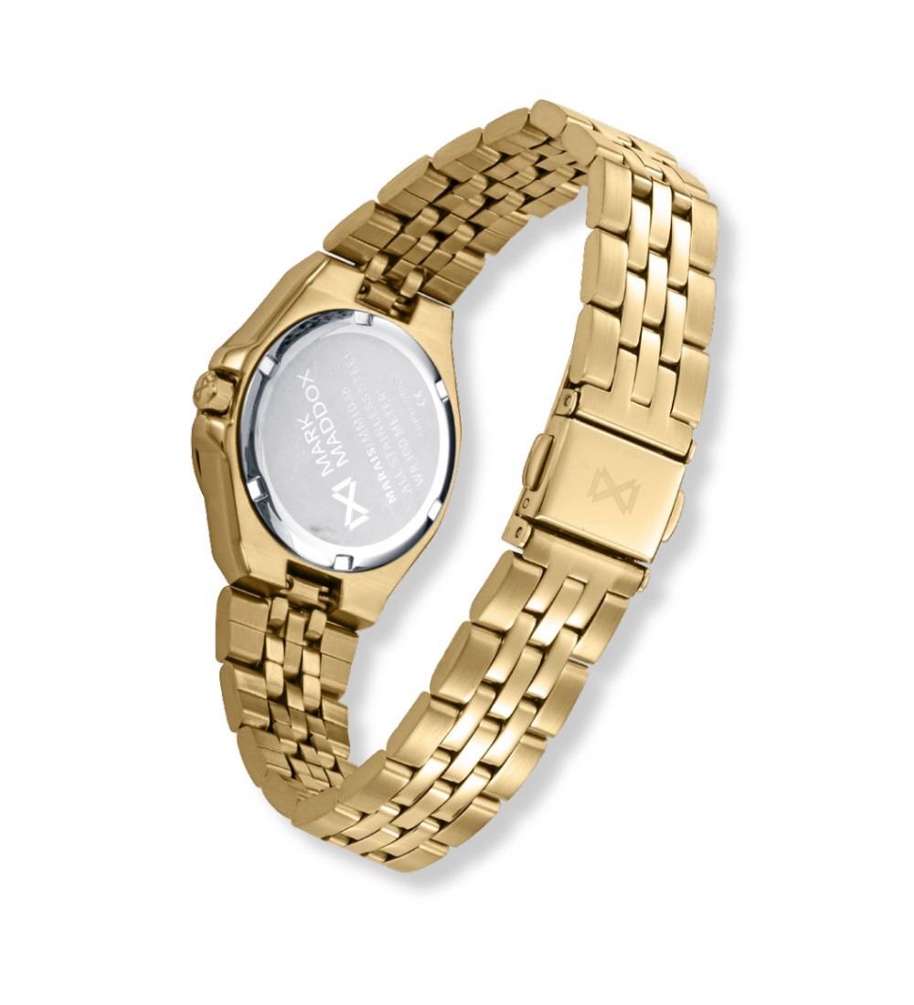 Reloj dorado Mark Maddox para mujer con pulsera metálica y esfera elegante minimalista