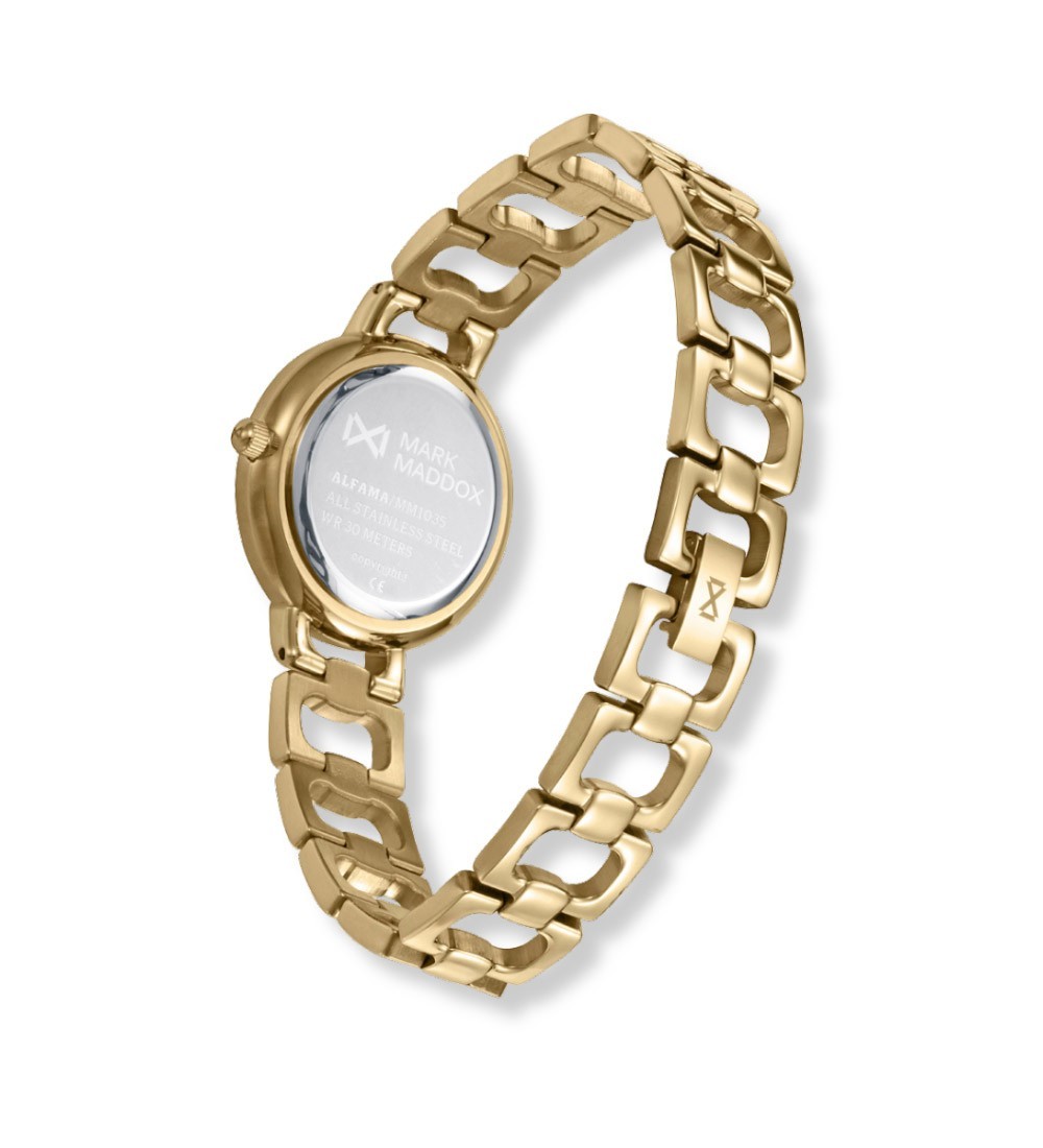 Reloj Mark Maddox dorado para mujer con pulsera metálica elegante y esfera minimalista