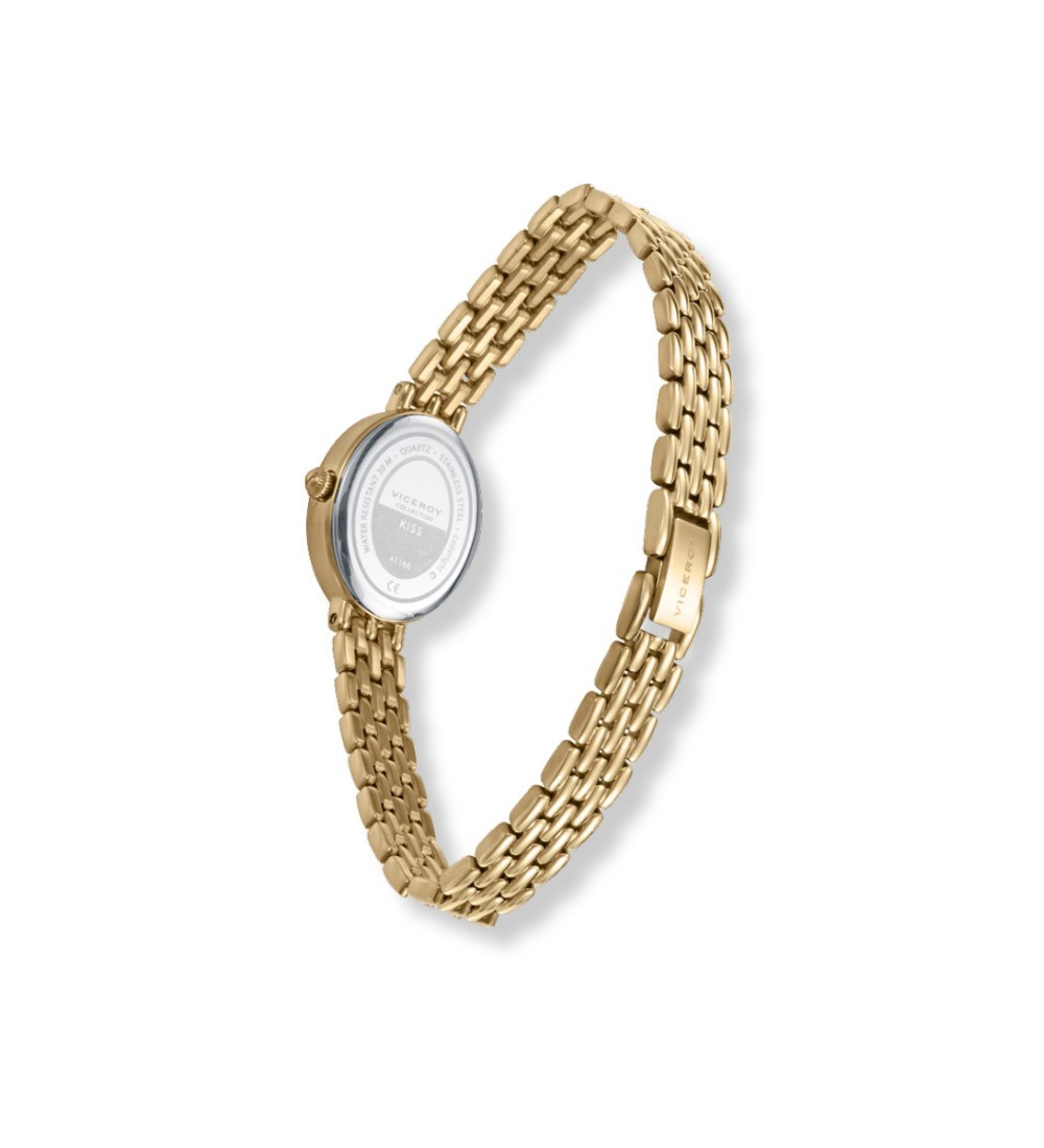 Rellotge Viceroy oval daurat per dona amb polsera metàl·lica elegant i esfera minimalista