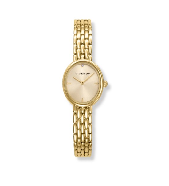 Reloj Viceroy oval dorado para mujer con pulsera metálica elegante y esfera minimalista