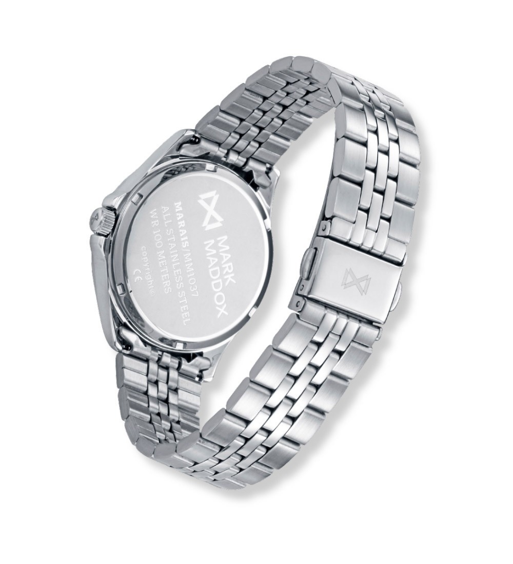 Reloj Mark Maddox mujer con esfera azul y correa de acero elegante