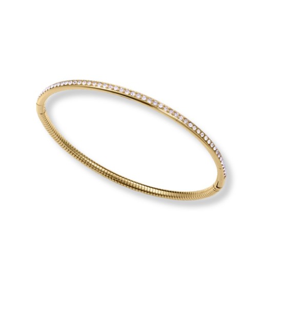 Braçalet rígid Viceroy d’acer daurat amb zirconites brillants, elegant i modern