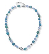 Collar Viceroy de mujer con acero y piedras naturales en tonos azules y verdes, elegante y versátil