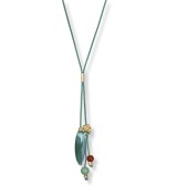 Collar largo Viceroy de acero con piedra verde y diseño ajustable moderno para mujer