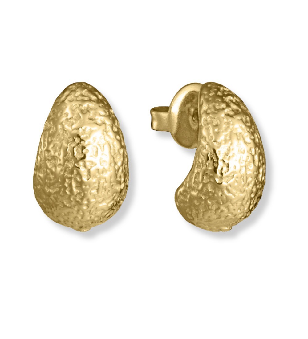 Pendientes Viceroy en forma de gota con acabado dorado y textura irregular