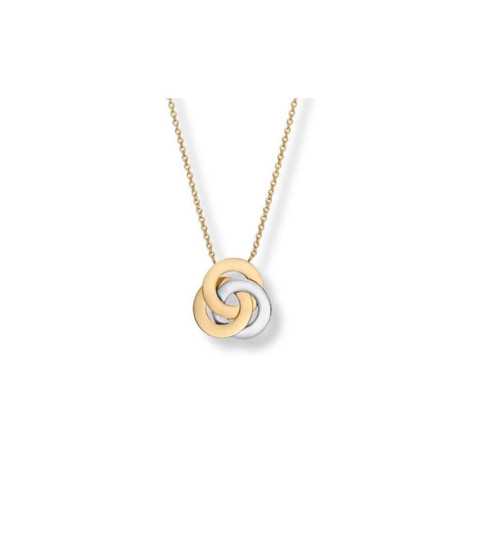 Colgante Viceroy de mujer con círculos entrelazados en acero bicolor dorado y plateado