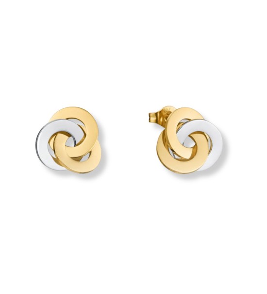 Pendientes Viceroy de mujer con círculos entrelazados en acero bicolor, diseño moderno y elegante