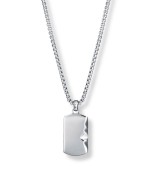 Collar Viceroy per home amb placa d’acer llisa, perfecte per gravar un missatge personal.