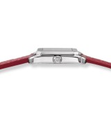 Rellotge Lotus de dona amb caixa quadrada elegant i corretja de pell vermella doble volta