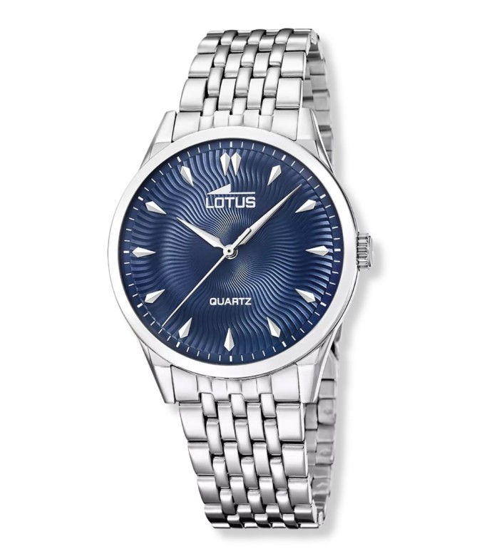 Reloj Lotus para hombre de acero con esfera azul texturizada y brazalete metálico elegante ref. 19056/4.