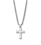 Colgante cruz de acero Lotus Style con cadena de acero y diseño elegante para hombre.