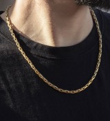 Collar cadena Lotus Style d’acer daurat matisat per home amb estil modern i elegant per al dia a dia.