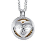 Collar llamador de ángeles con corazón y cadena larga de 80 cm para embarazadas.