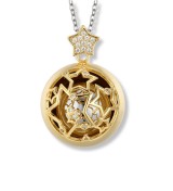 Collar llamador de ángeles de acero dorado con estrellas y cadena larga para mujer embarazada.