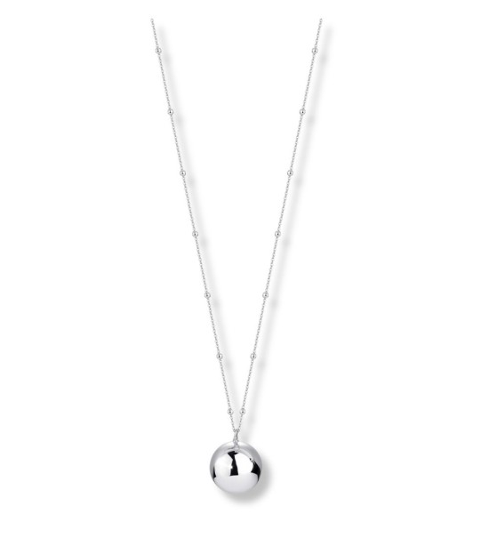 Collar llamador de ángeles de acero pulido con cadena larga de 90+10 cm para mujer embarazada.