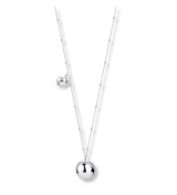 Collar llamador de ángeles de acero con huella de bebé y cadena larga para mujer embarazada.