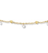 Turmellera d’acer daurat amb penjolls de zirconites brillants i estil elegant per dona.