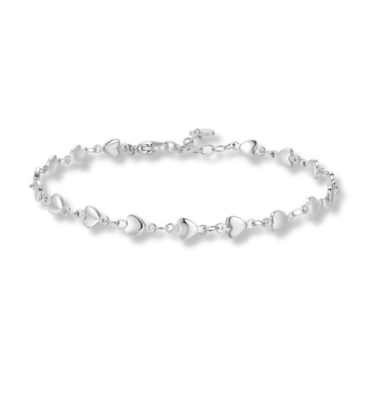 Turmellera d’acer inoxidable amb petits cors brillants, un complement femení i delicat per al dia a dia.