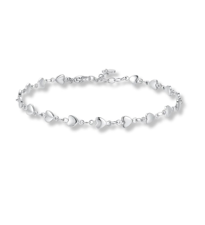 Turmellera d’acer inoxidable amb petits cors brillants, un complement femení i delicat per al dia a dia.