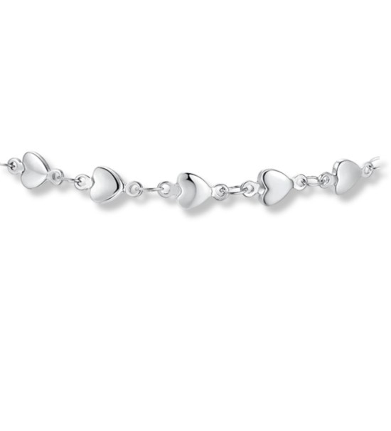 Turmellera d’acer inoxidable amb petits cors brillants, un complement femení i delicat per al dia a dia.