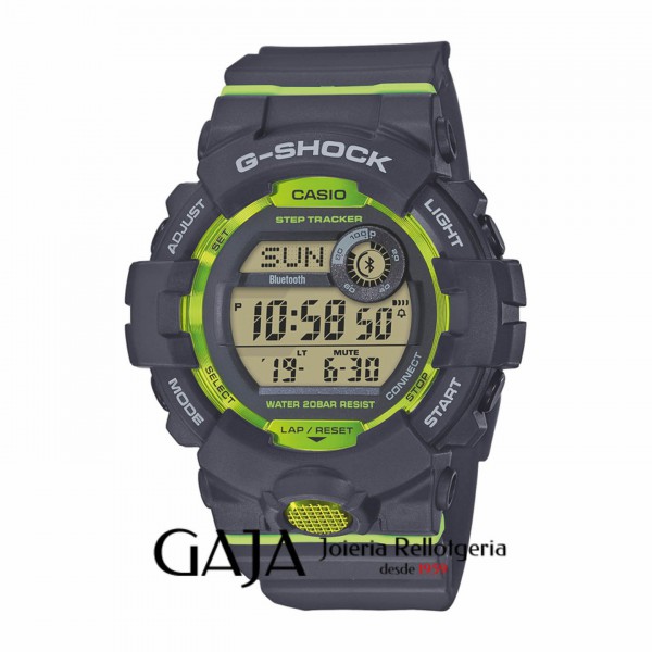 Rellotge Casio G-SHOCK Bluetooth Gris i verd GBD-800-8ER