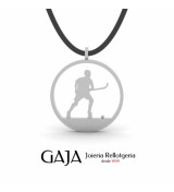 Colgante jugador hockey patines de plata
