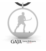 Colgante jugador hockey patines de plata