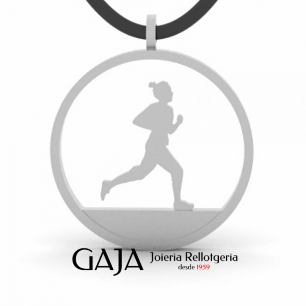 Colgante de plata mujer running