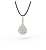 Colgante raqueta pádel plata