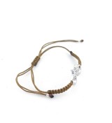 Pulsera bicicleta mountain bike plata ley macrame dorado